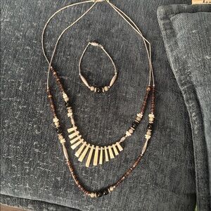 Handmade double strand necklace and bracelet